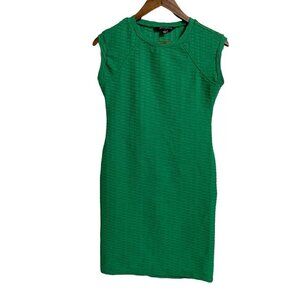 Sharagano Womens Green Sleeveless Textured Crewneck Knee Length Career Dress 4